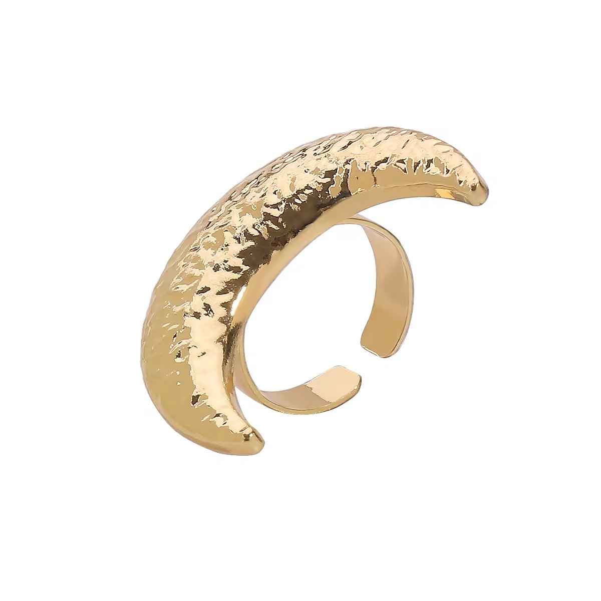 Luxe 18K Gold Plated Big Moon Irregular Ring